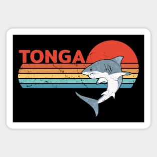 White Shark Kingdom of Tonga Vintage Travel Design Magnet